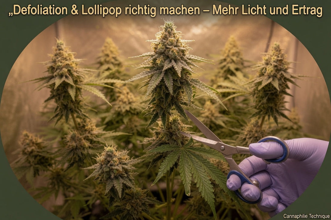 Entlauben der Cannabispflanze gezeigt durch Cannaphilie